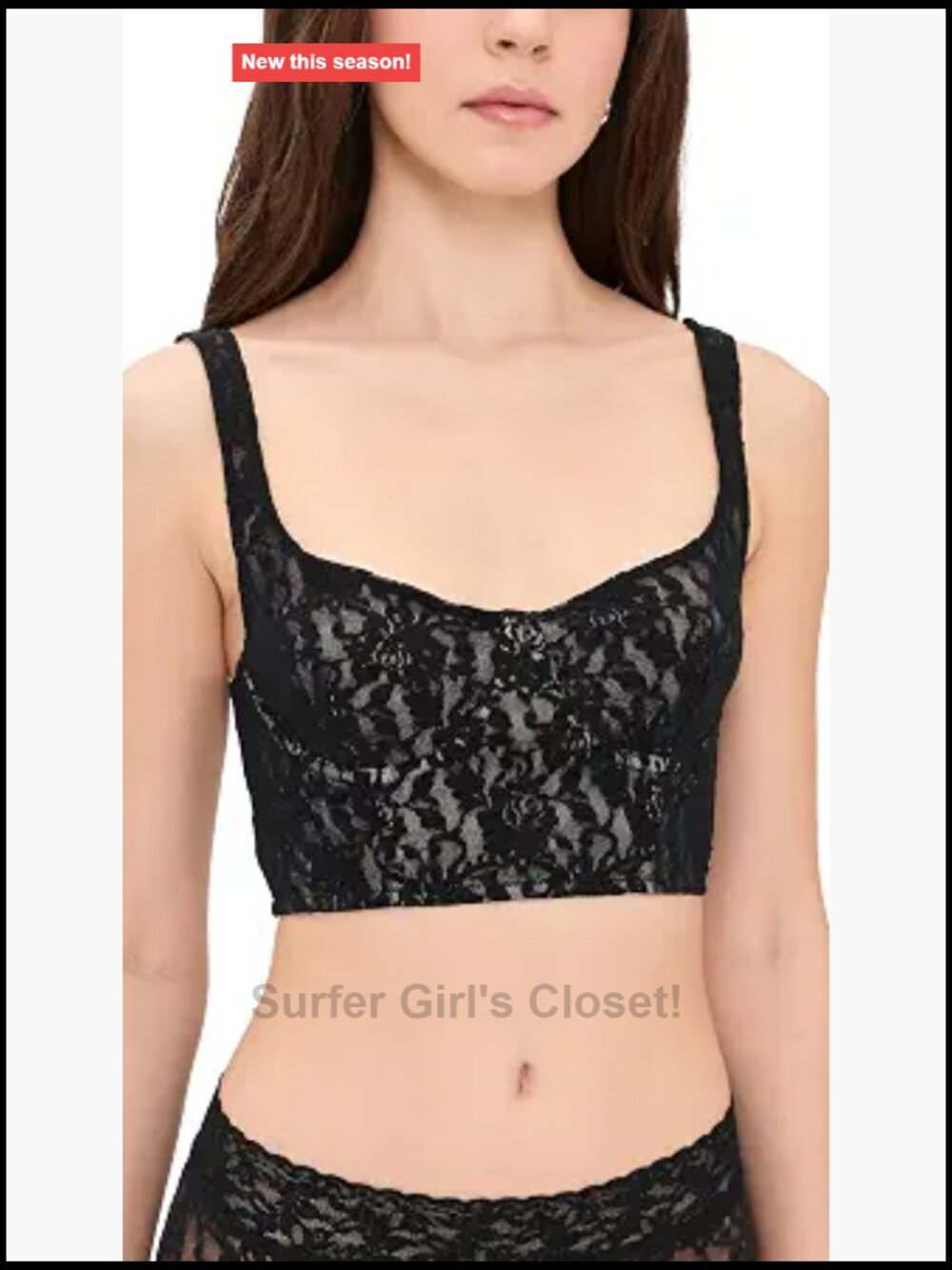 Hanky Panky Underwire Cropped Camisole Floral Lace Nylon Spandex